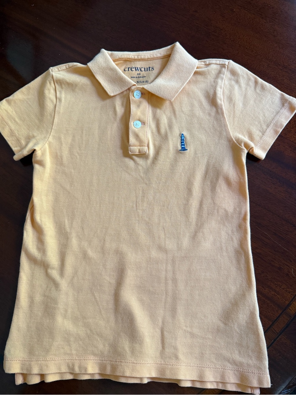 crewcuts Boys' Yellow Polo Shirt with Embroidered Lighthouse
